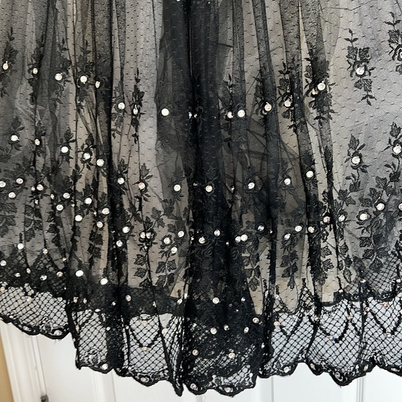 Vintage Custom Made Black Corset Sweetheart Ball gown Rhinestones Sequins Small - Picture 8 of 17